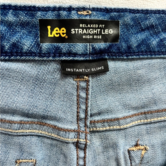 Lee Jeans Relaxed Fit Straight Leg High Rise Wash Blue Size M - Picture 7 of 12